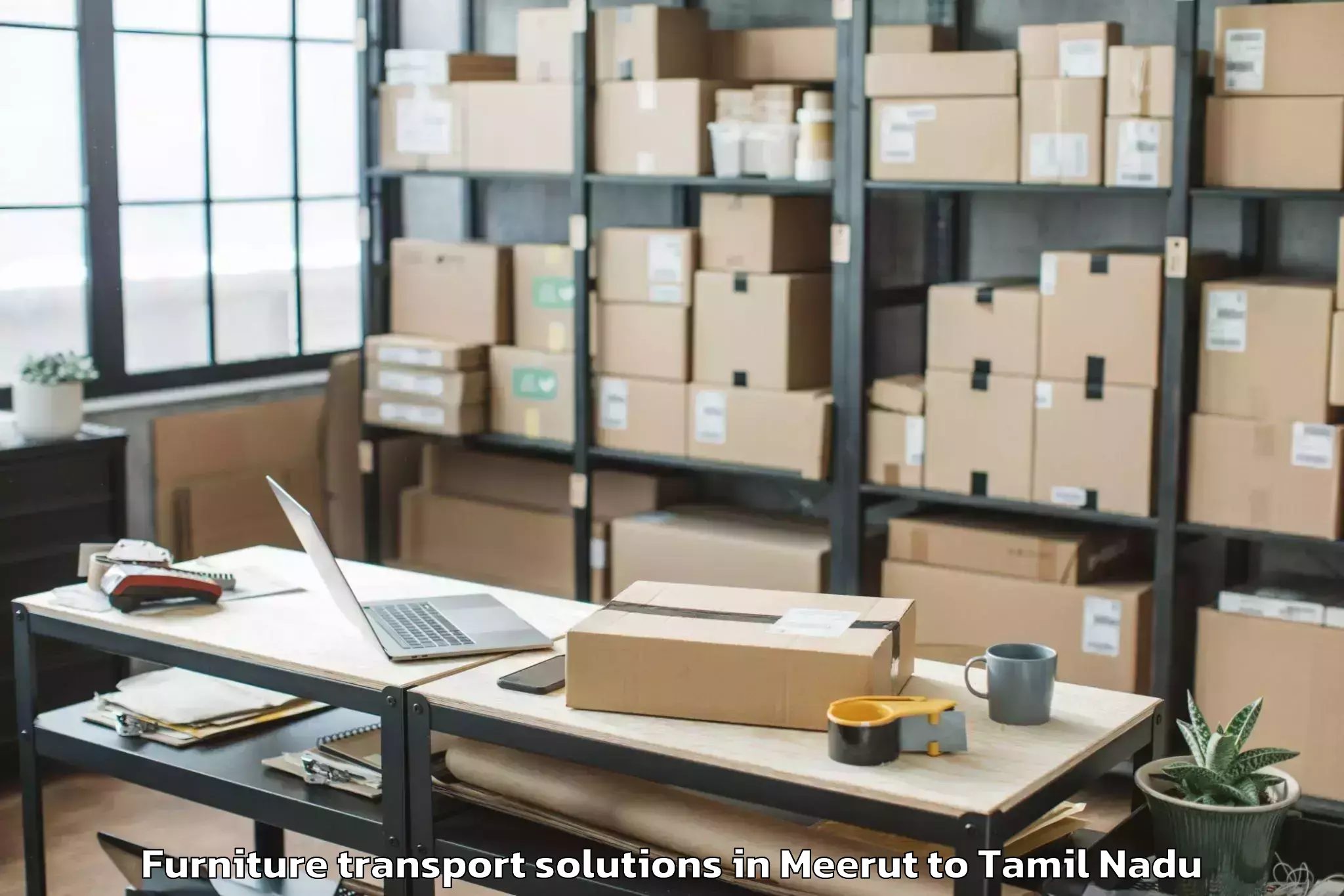 Top Meerut to Pudukkottai Furniture Transport Solutions Available